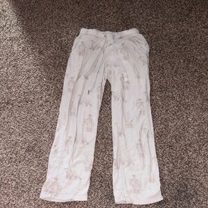 Aerie Cream Pajama Pants with Subtle Polar Bear Print